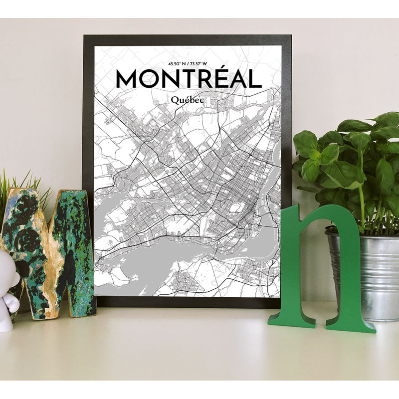 Montreal City Map - No Frame Print, 51 cm H x 41 cm W