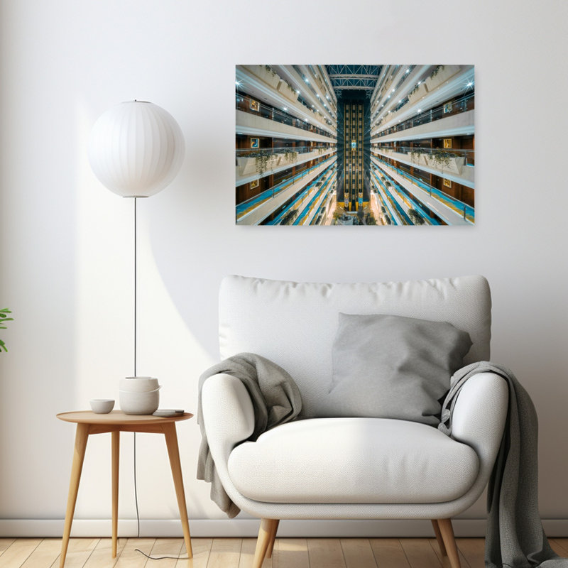 «Grand Hotel Atrium», impression d'art urbain élégant, 24" H x 36" W