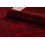 Luca 6889 – Classic Bukhara rug with fringes in burgundy & black – Lucaal rug with frame pattern-796126449