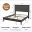 Modern Velvet Upholstered Bed Frame With Adjustable Headboard, Full Size, Queen Size, King Size, No Box Spring Needed-96445851-96445846