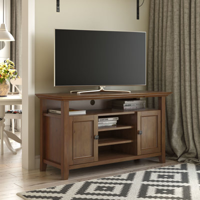 Amherst 54"W Solid Wood Transitional TV Stand for TVs up to 60" with 2 Cabinets and Adjustable Shelves