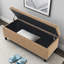 Repose-pieds de rangement de 47,5 po avec charnière de sécurité - Banc capitonné en lin - Capacité de 500 lb, Compartiment caché - Siège d'entrée, Repose-pieds de bout de lit, Décoration de salon - Assemblage facile-1822853872