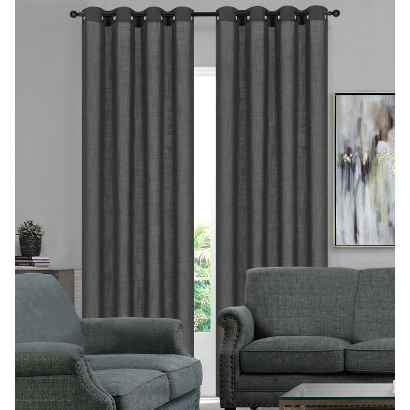 2 panneaux de faux œillets Fortenberry, L 52 po x L 84 po, Argent