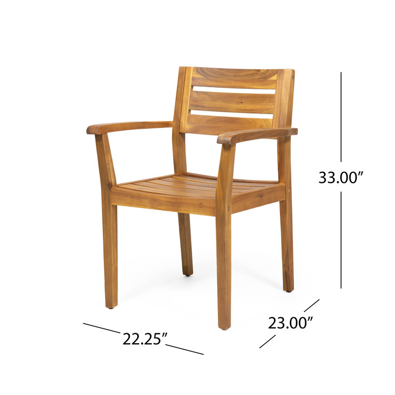 Ricardo 6 - Person Acacia Wood Patio Dining Set with Rectangular Table, Teak