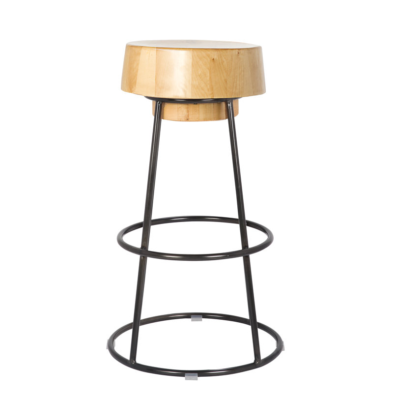 Counter Stool with Metal Frame, Walnut