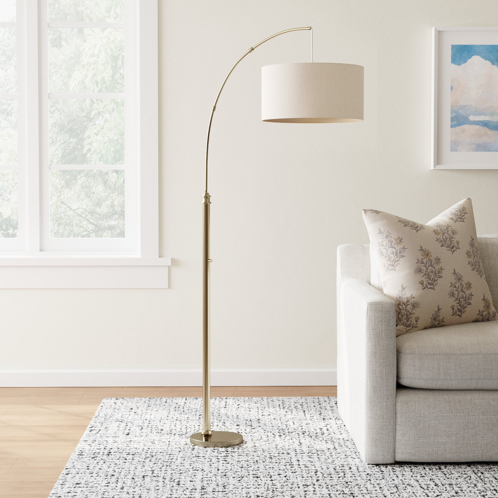 Finley 75.5'' Floor Lamp, Antique Brass