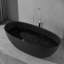 Baignoire autoportante ovale en pierre artificielle de 65 po x 30 po Biocura-80712779