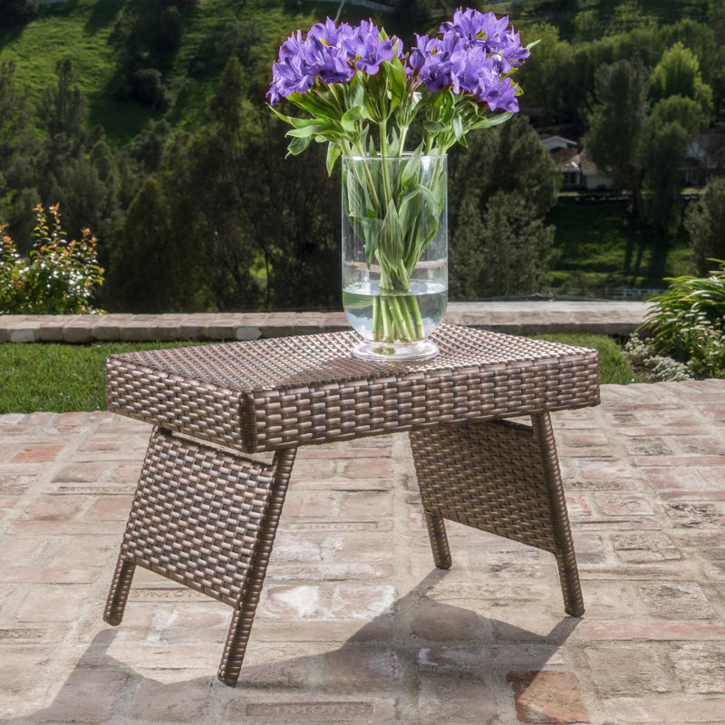Table d'appoint d'extérieur pour patio, Kaki