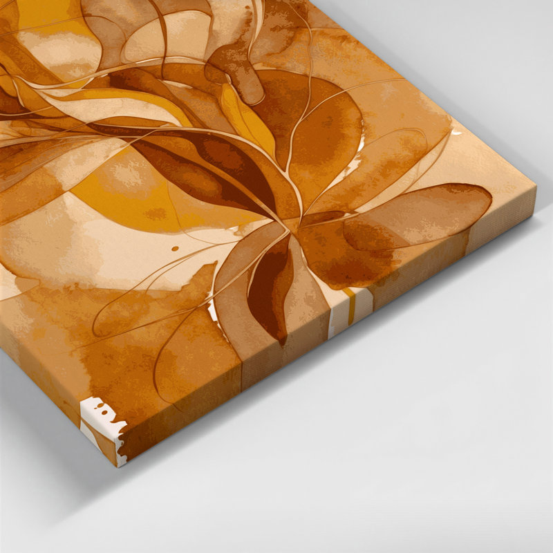 Aquarelle abstraite 95, art mural sur toile brune, 10" H x 8" W