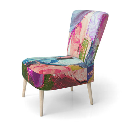 Accent Chair, Beige Floral Pattern Upholstered Decor - Beige Floral Pattern II