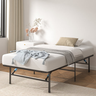 Lit pliant 14 po Linganore, assemblage et rangement faciles, acier durable, aucun sommier requis.