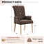 Chaise de salle à manger Amdad capitonnée en tissu avec pieds massifs-152345000-152345001