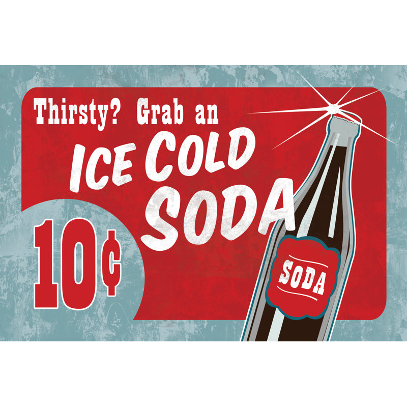 Ice Cold Soda - Wrapped Canvas Print,  20cm H x 30cm W 