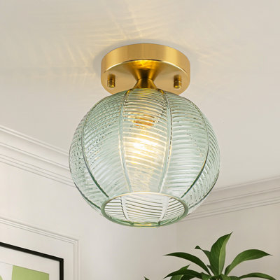 Plafonnier encastré en verre 1 lumière