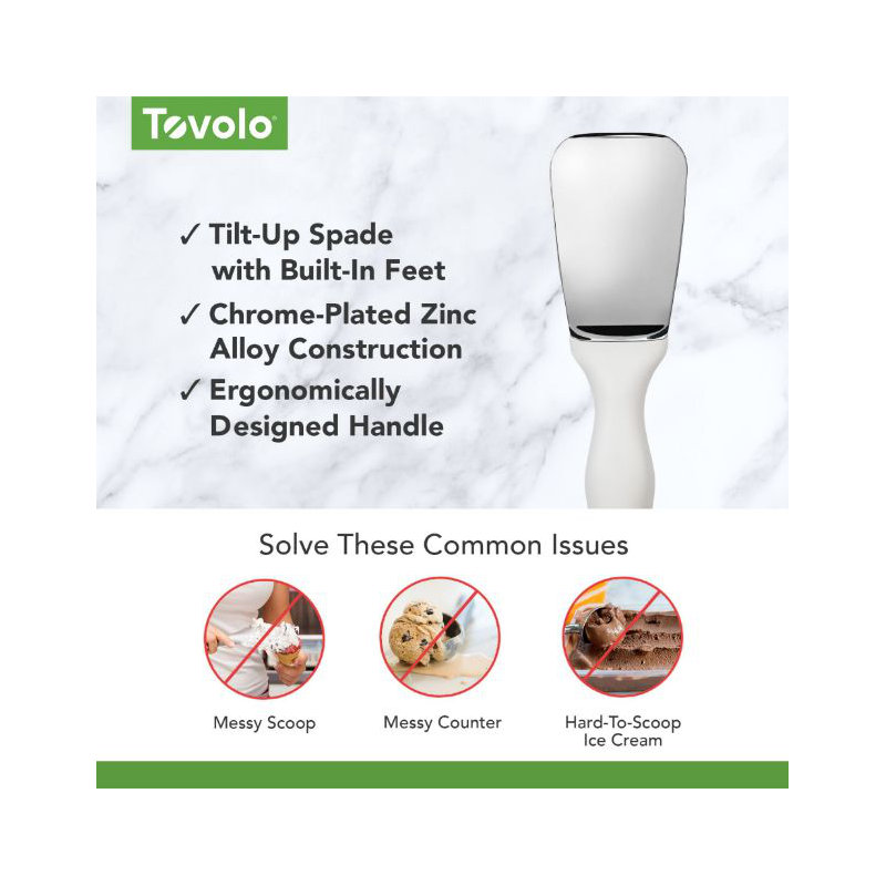 Tovolo Tilt Up Ice Cream Spade White, White