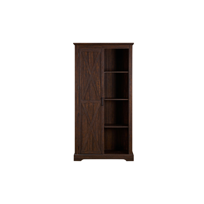 Grande armoire de rangement avec porte de grange, rangement en bois rustique pour ferme, garde-manger et porte de grange