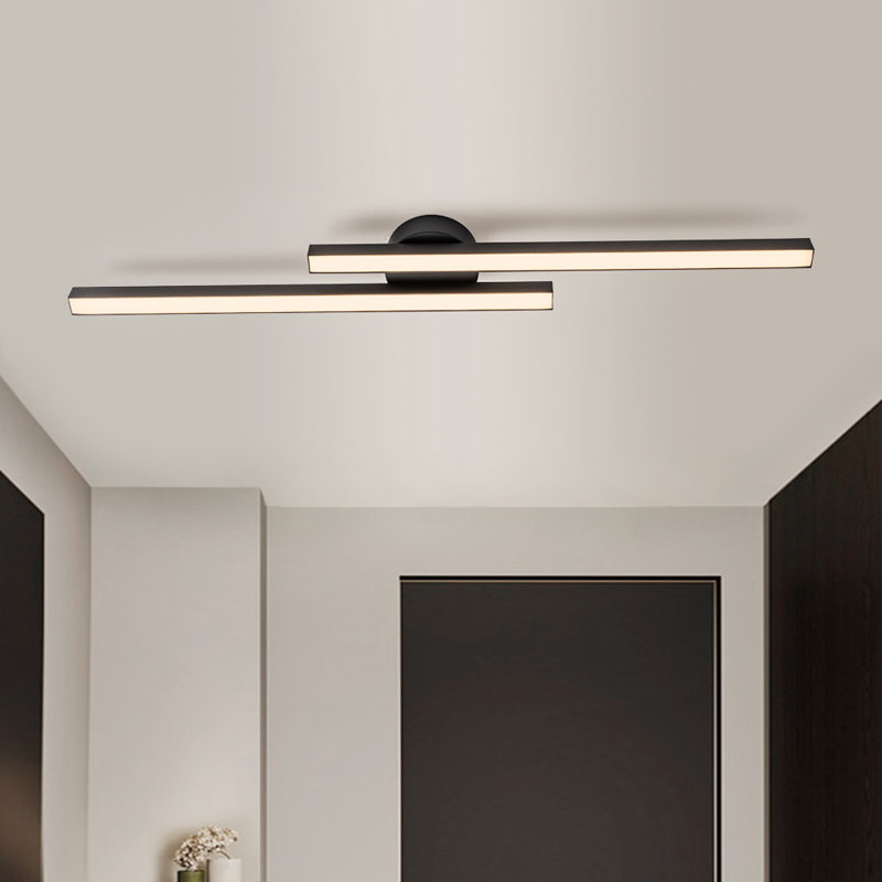 Nobuo 2-Light Integrated LED Aluminum Flush Mount, 2.75" H x 35.8" W x 4.7" D, 3000K