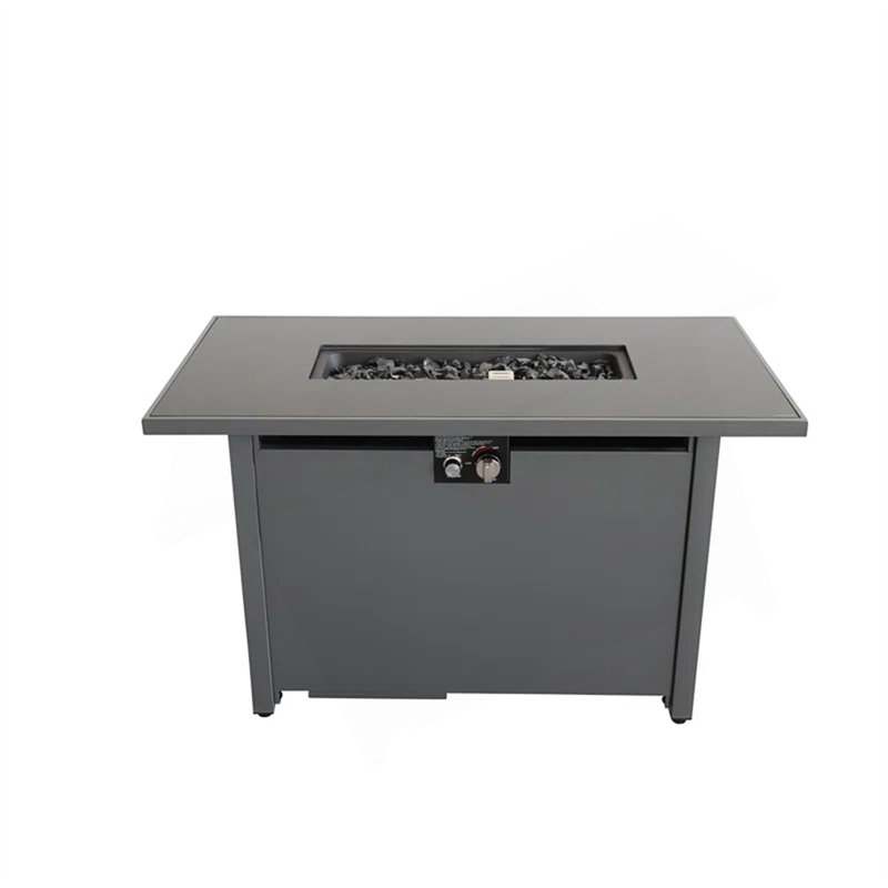 Foyer rectangulaire en métal 42 po, H 25 po x l 22 po x P 42 po, Noir