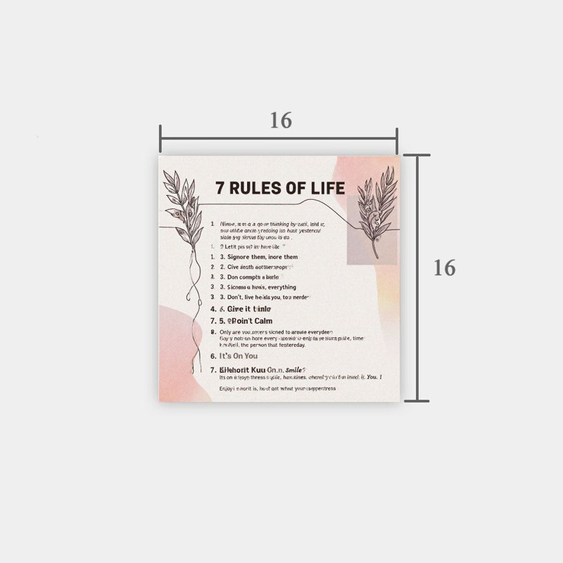 Art mural encadré en bois, "Life Rules", 16 x 16 pouces