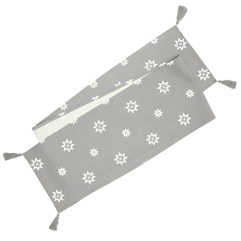 Fern Christmas Table Runner, Silver/Grey