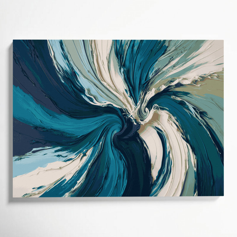 «Lyrical Abstraction 84», art mural sur toile bleue, H 16 po x l 20 po