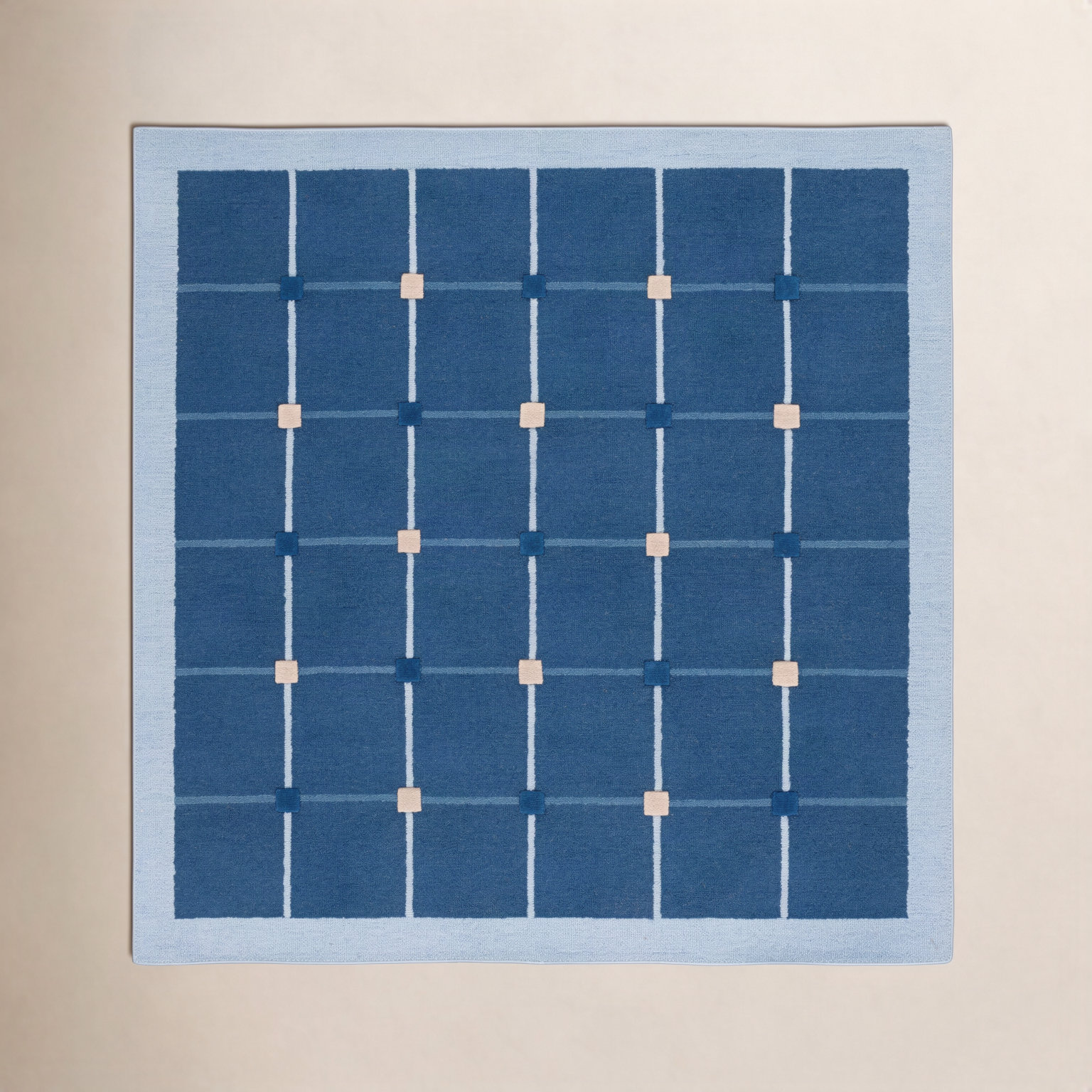 Elway Hand-Woven Checkered Rug, Square 6'