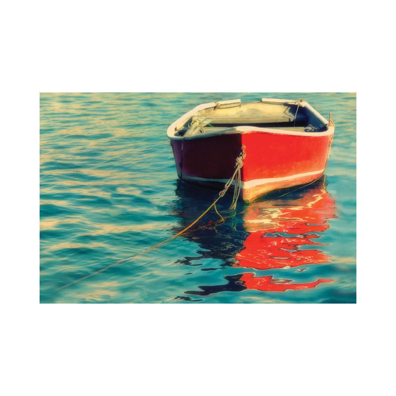 Red Boat - Wrapped Canvas Painting