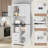 71" Tall Freestanding Kitchen Pantry Cabinet with Microwave Stand, 2 Drawers, Adjustable Shelves, Magnetic Doors & Anti-Tip Safety Design