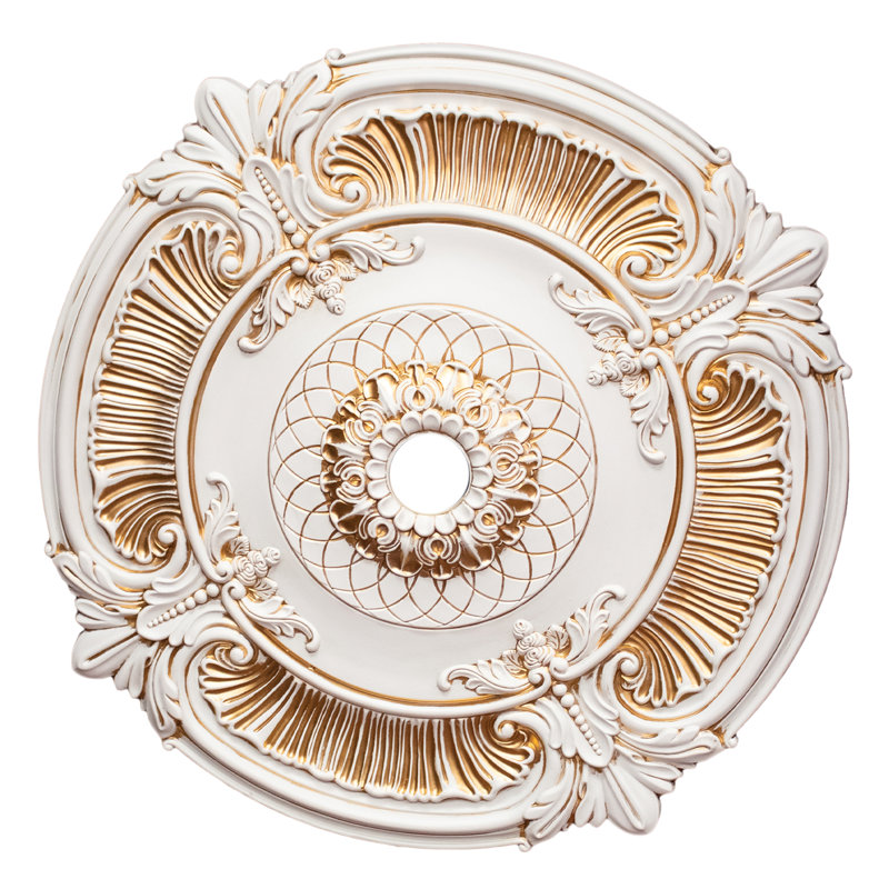 Regular Ceiling Medallion, White/Gold Accents
