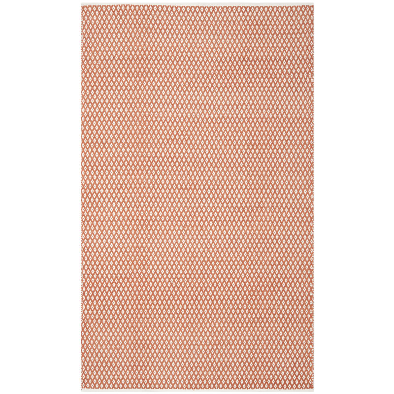 Mandeville Geometric Cotton Hand Woven Area Rug, Rectangle 122 x 183 cm