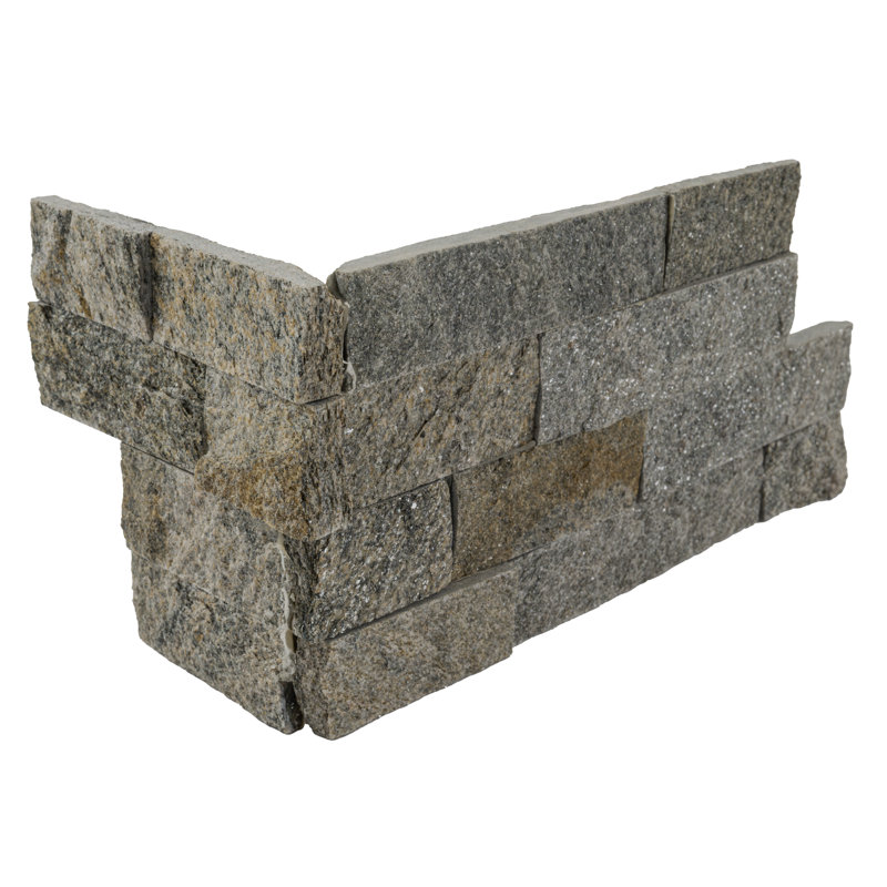Carrelage mural de coin en pierre naturelle 6 po x 18 po Stonecrest, Braise roux