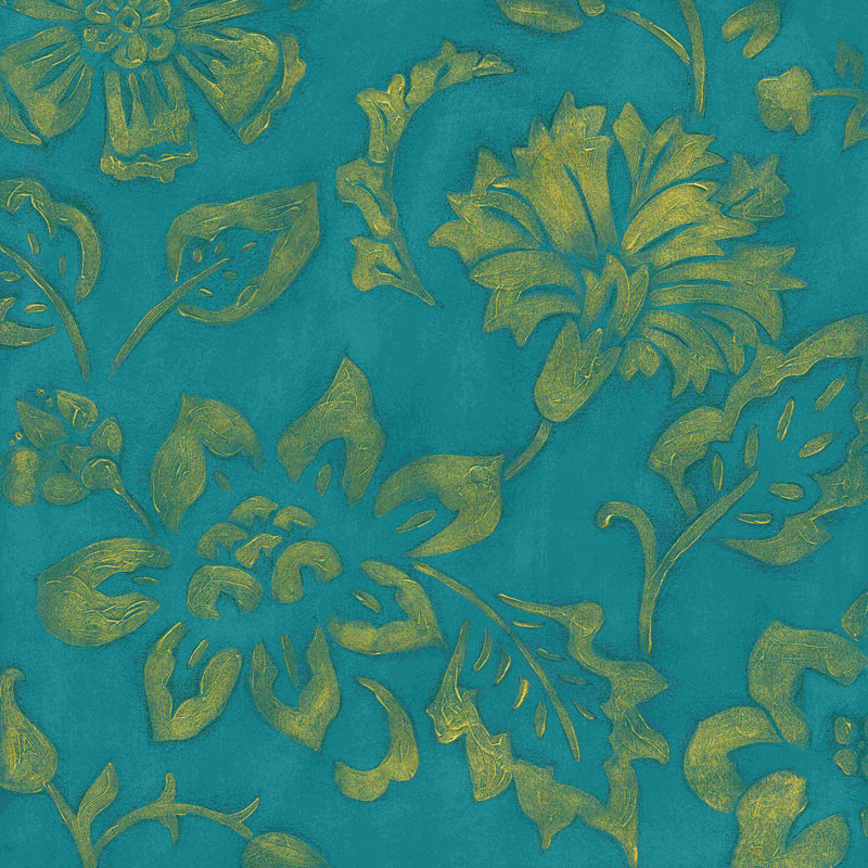 Batik doré IV, H 12 po x l 12 po