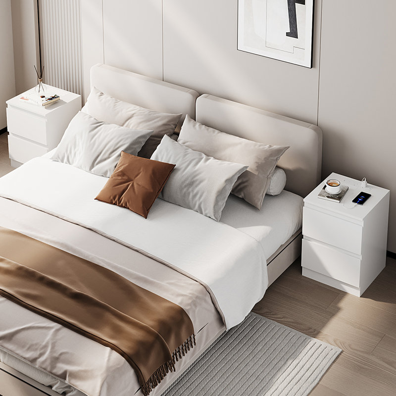 2-Piece Handle-Free 2-Drawer Nightstand