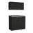 Cabinet Set, Two Shelves Black