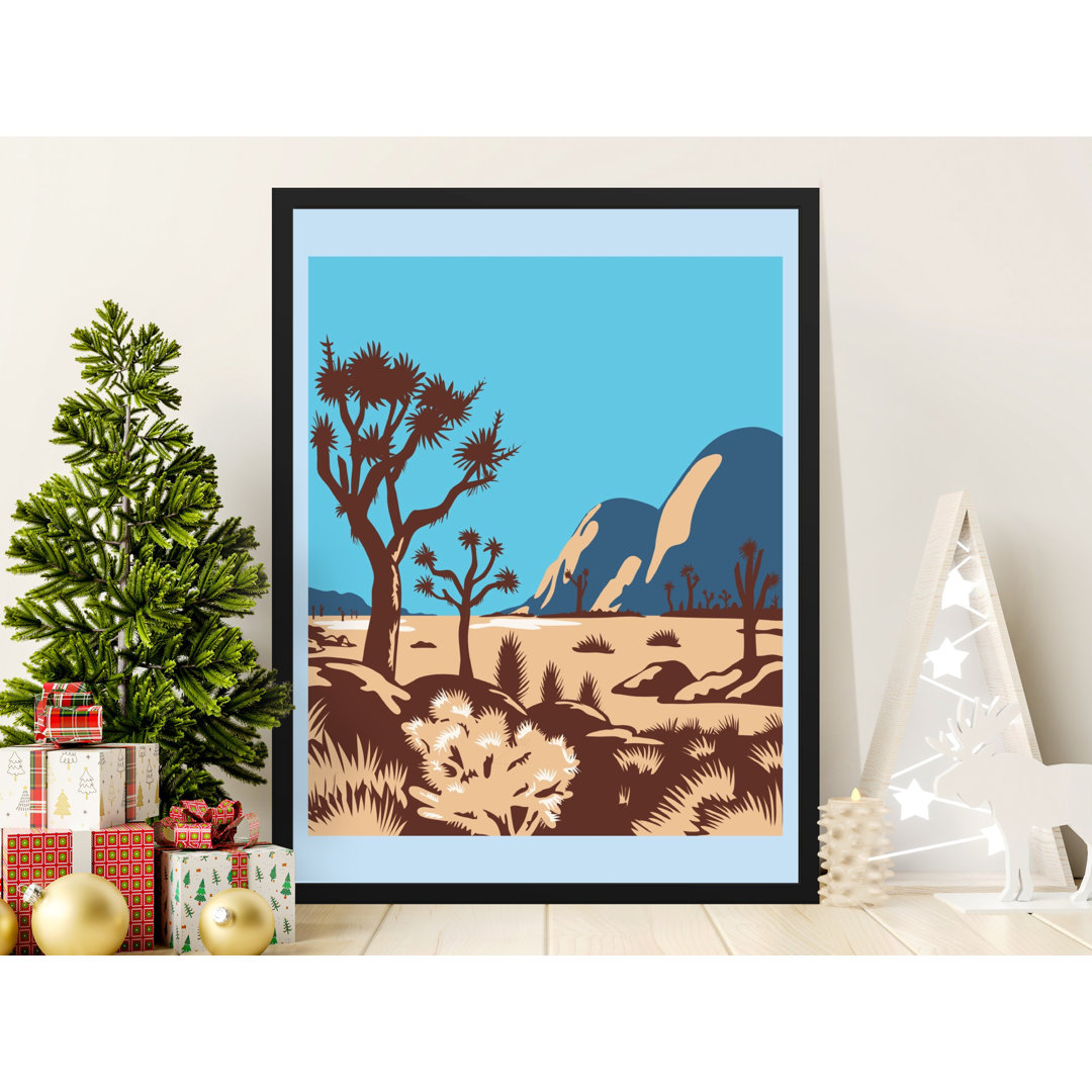 Desert Landscape Illustration Wall Art Decoration Framed Poster
