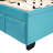 Blue Velvet Upholstered Queen Size Platform Bed With Relaxing Wingback Headboard - Solid And Construction