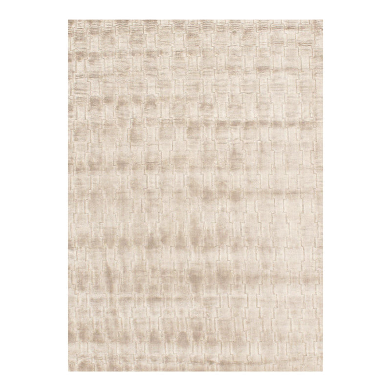 Silk Abstract Area Rug in Gray, Rectangle 4'1" x 5'11"