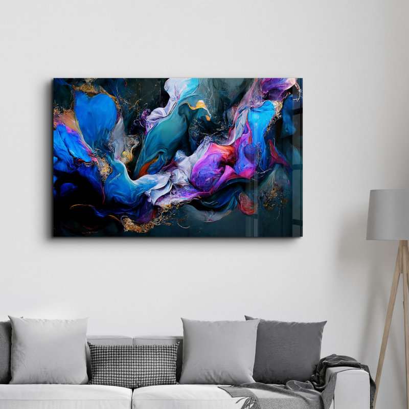 Élégante peinture murale en verre trempé de 13,8 po x 21,7 po | 100% verre trempé, épaisseur: 0,16 pouce | Imprimé UV pour des couleurs éclatantes | Parfait pour la décoration intérieure, le salon et les espaces de bureau