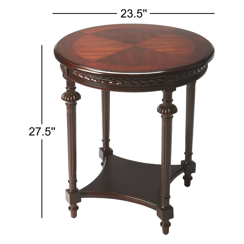 Hellinger Round End Table, Dark Cherry