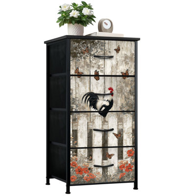 Commode rustique pour chambre à coucher avec 4 tiroirs de rangement Cozy Nostalgic