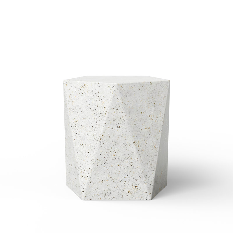 Kelson Accent Stool, Ivory Terrazo