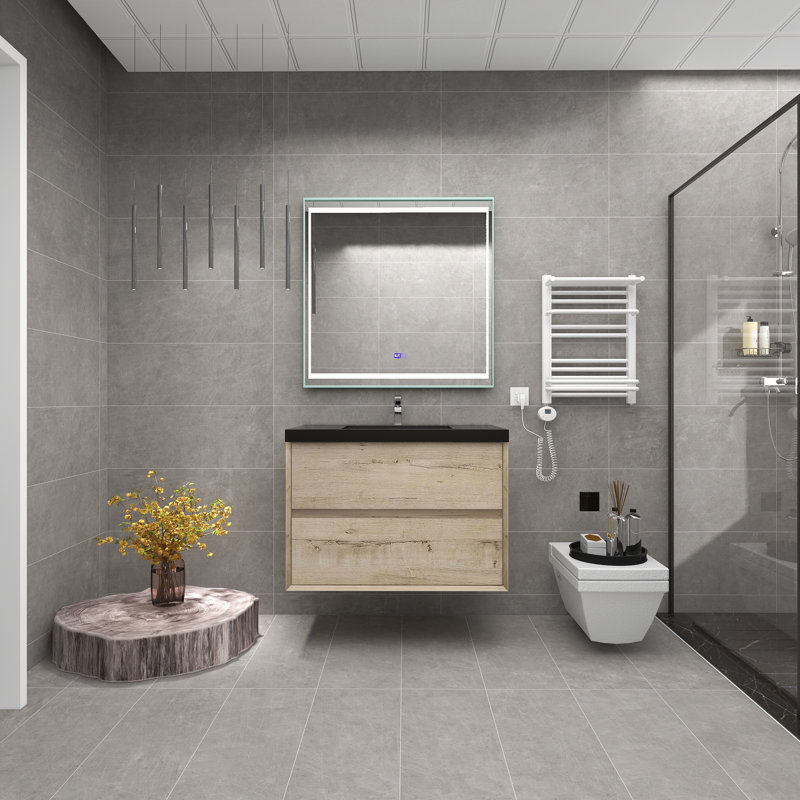 Ensemble de meuble-lavabo simple 36 po, Chêne clair