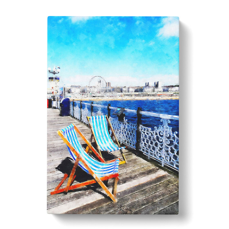 Upon Brighton Beach Pier - Wrapped Canvas Print, 50cm H x 35cm W x 3cm D