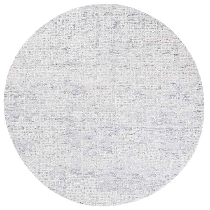 Ebony Hand Tufted Wool;Cotton No Pattern Rug, Round 6'
