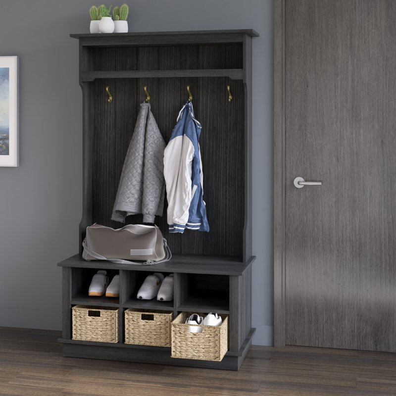 Bridget Hall Tree with Open Storage, Black