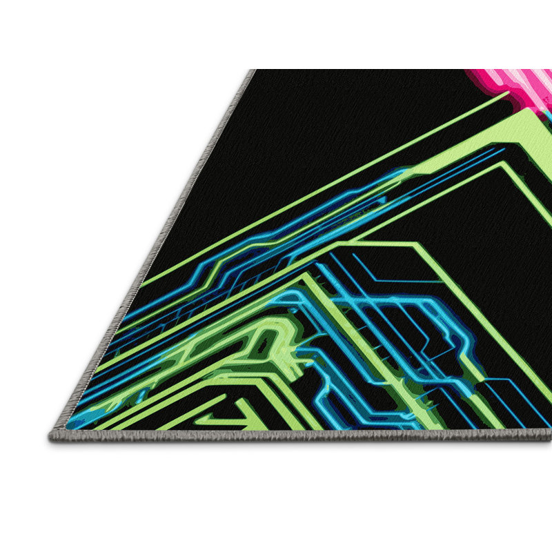 Fluorescent Echo Rug, Rectangle 4' x 6'