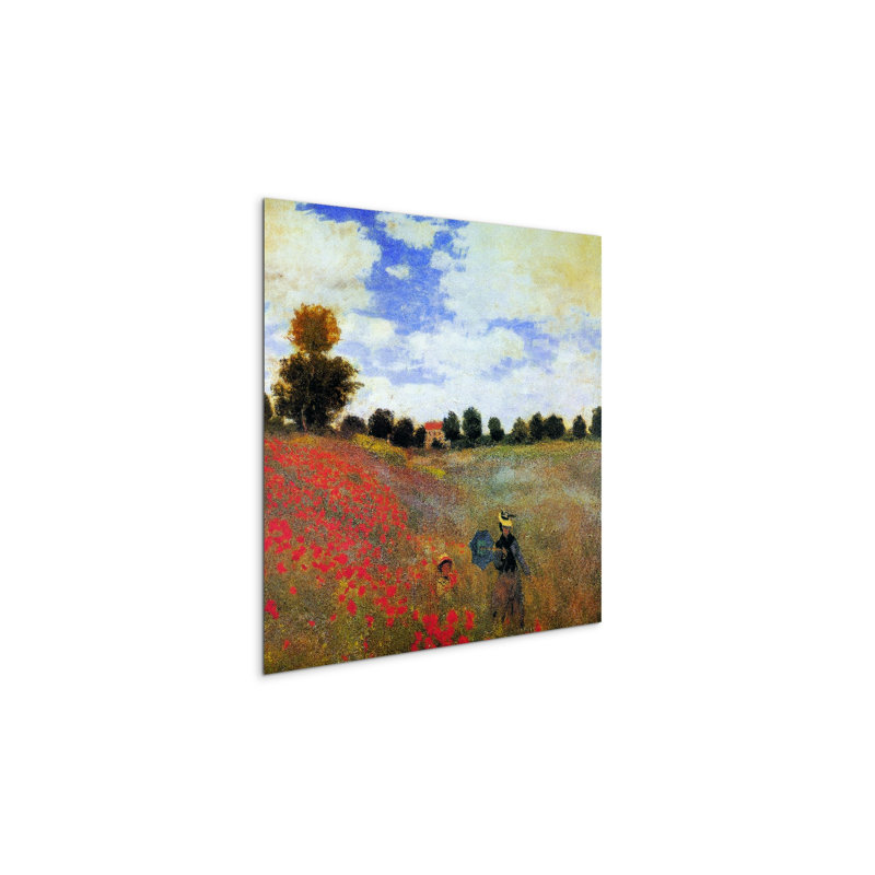 Poppy Field by Art Studio 58x58 Cm Frameless Panel Lightweight Ready to Hang, MetalArt Materic