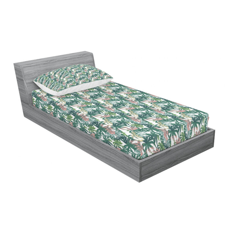 Microfiber Floral Sheet Set, Twin Sheet Set with Fitted Sheet