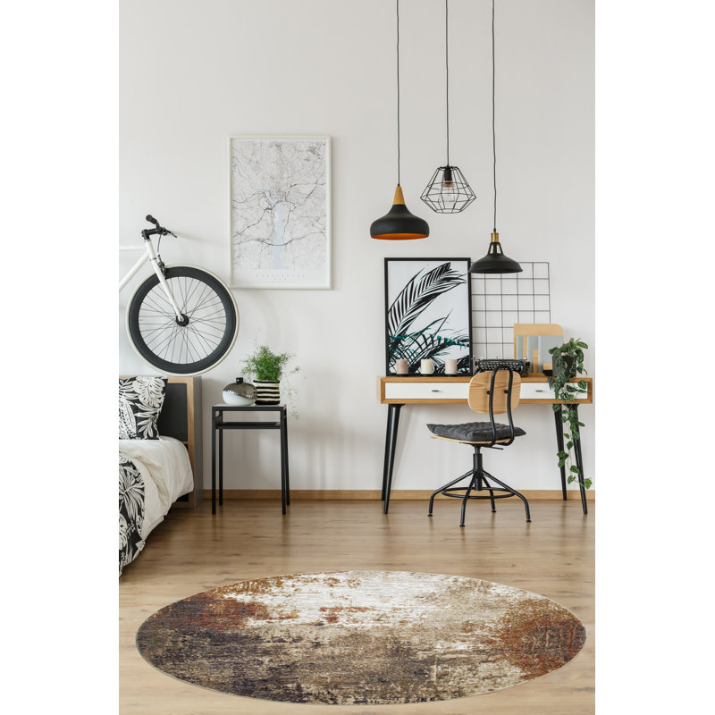 Zanyria Abstract Indoor Rug, Round 7'7"