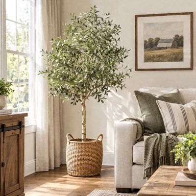 Olivier artificiel de 1,80 m, plante en pot réaliste avec branches ajustables et système anti-basculement, idéal pour la décoration intérieure et extérieure de la maison, du bureau et de la terrasse.